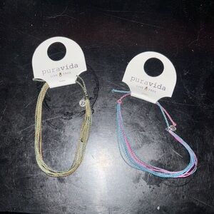 Pura Vida Kids Multi-Color Braided String anklet  - 2 Pack